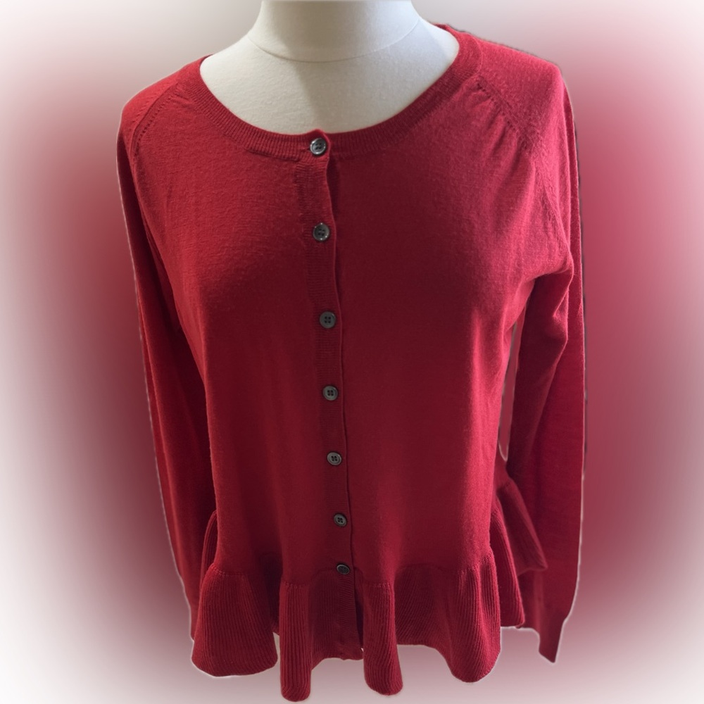DKNY Vibrant Red Knit Top